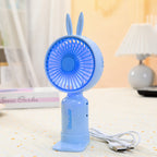 Portable USB Mini Fan with Folding Stand and LED Night Light Quiet Desk Fan