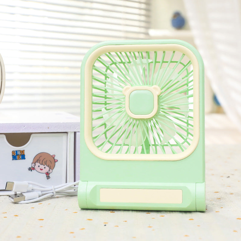 Portable Mini Fan USB Powered with Cute Cat Design Lightweight Handheld Personal Cooling Fan