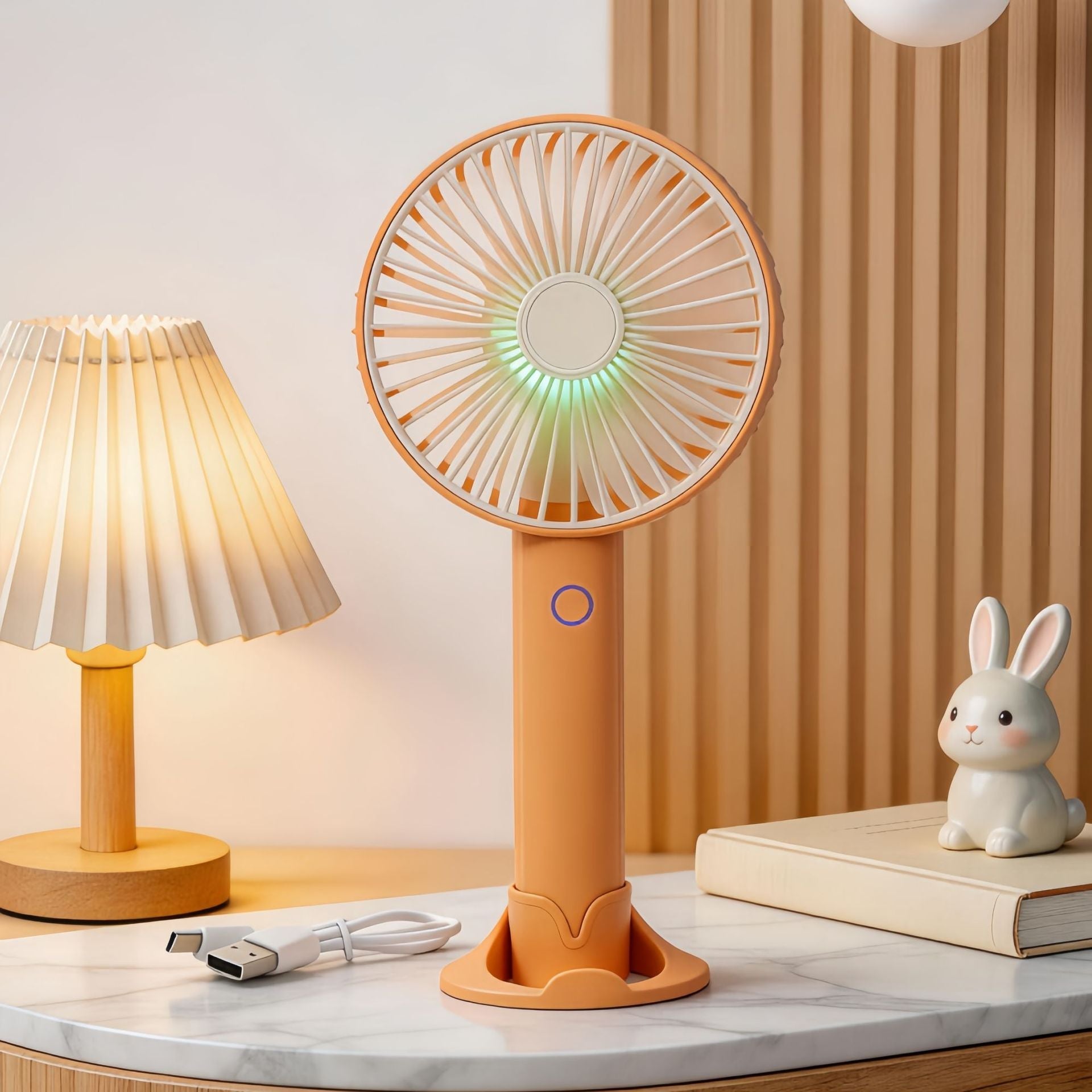 Portable Table Fan Battery Operated Compact Cordless with Multiple Speeds and LED Display