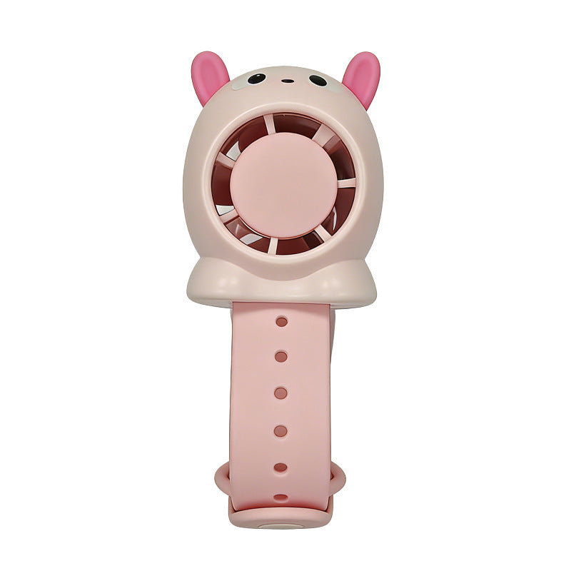 Portable Wrist-Mounted Cooling Fan with Adjustable Speeds and Bear Design Lightweight Rechargeable