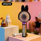 Portable Mini Handheld Fan for Women USB Rechargeable Cute Bunny Design Lightweight Quiet