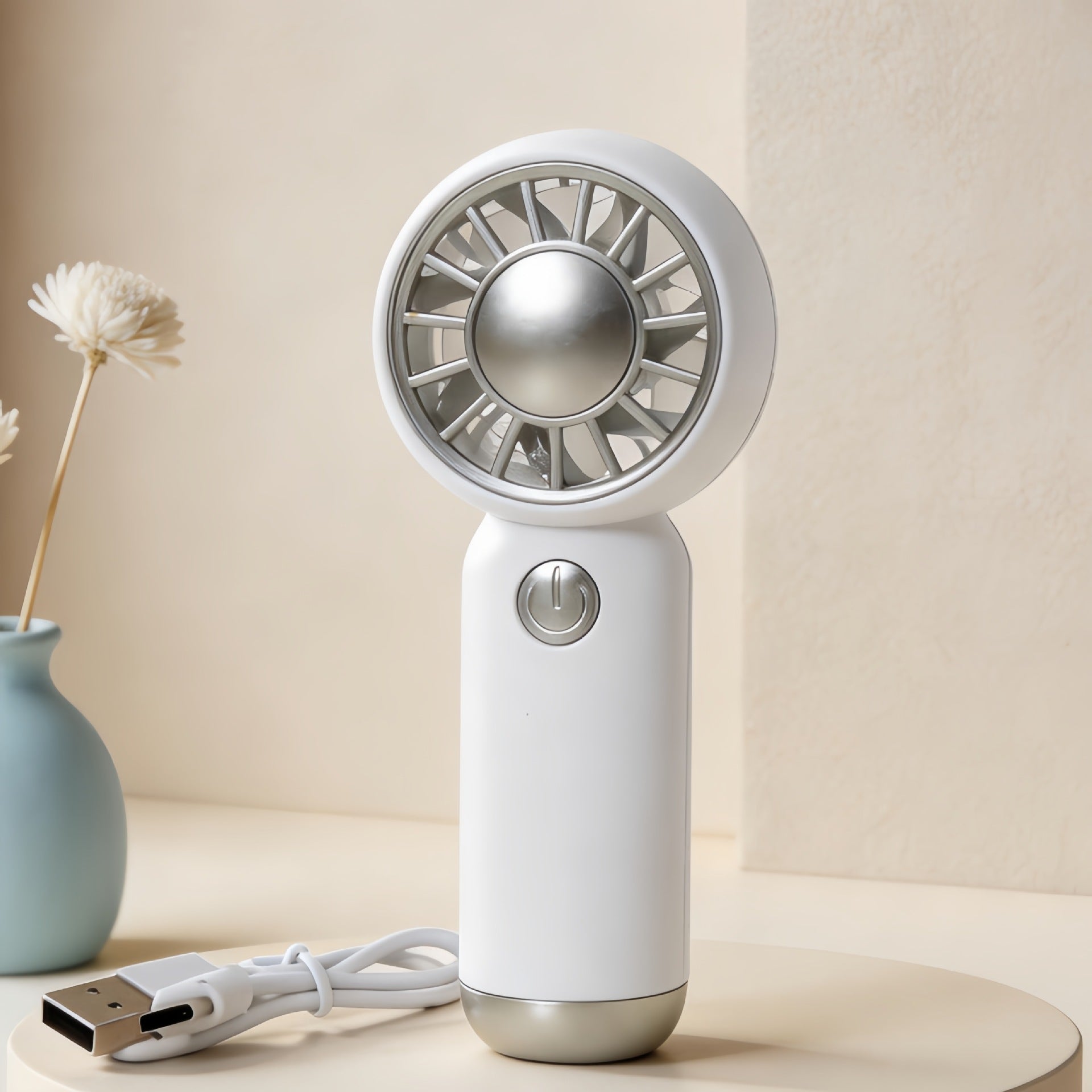 Portable USB Hand Fan for Women Lightweight Rechargeable 3-Speed Quiet Operation