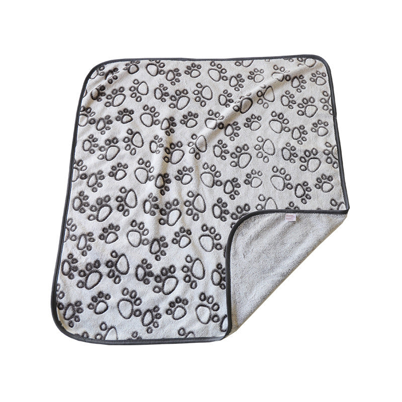Harrow Plush Pet Lounger Mat Non-Slip Paw Print Soft Cozy Dog Cat Bed