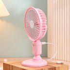Portable Table Fan With Versatile Tilt Adjustment Lightweight Pink Adjustable Airflow Fan