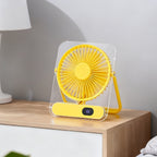 Portable Rechargeable Desk Fan Transparent Compact Lightweight with Adjustable Speeds