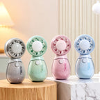 Portable Hand Fan for Women with USB Rechargeable Misting Spray and Cute Bear Design