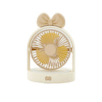 Portable Table Fan Compact Quiet Operation Adjustable Speeds Long Battery Life Cute Design for Women