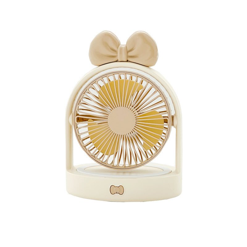 Portable Table Fan Compact Quiet Operation Adjustable Speeds Long Battery Life Cute Design for Women