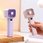 Portable Handheld Fan for Women with Digital Speed Display USB Rechargeable Ergonomic Design