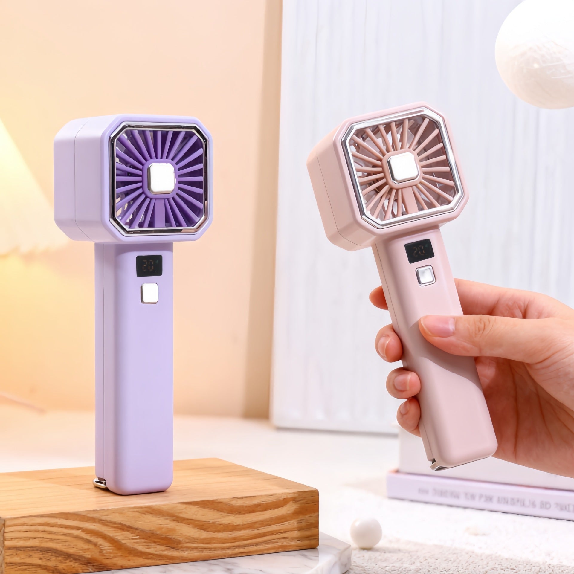 Portable Handheld Fan for Women with Digital Speed Display USB Rechargeable Ergonomic Design