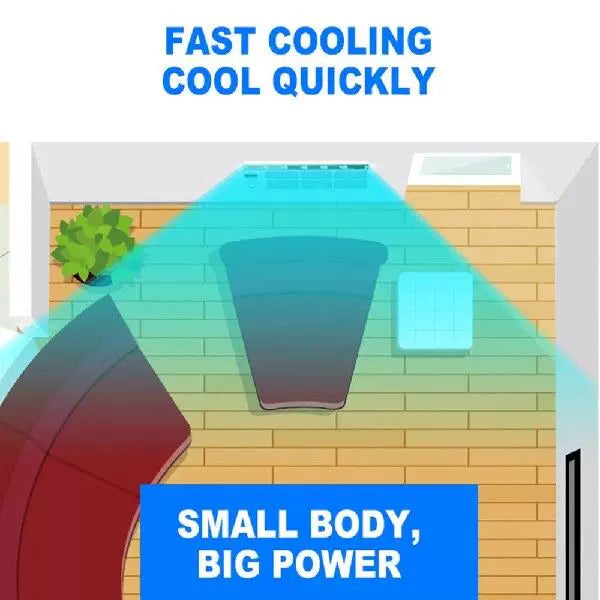 Compact Window Air Conditioner with Digital Thermostat and Adjustable Louvers