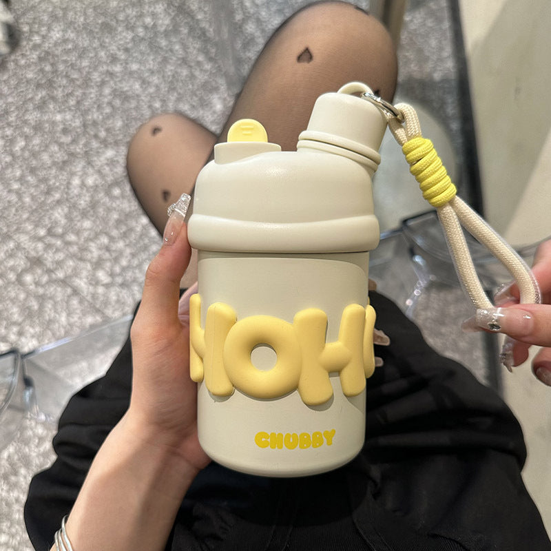 Insulated Water Bottle for Women with Ergonomic Handle and Cheerful Design BPA-Free