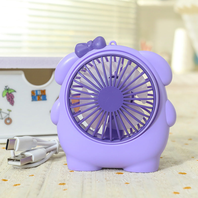 Portable Mini Fan USB Rechargeable Compact Animal Design Cute Personal Cooling Fan