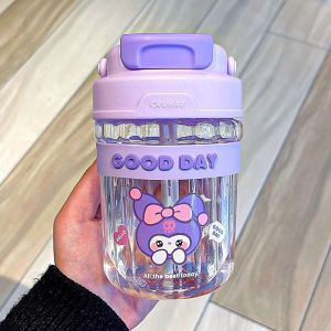 Ladies Stylish BPA-Free Water Bottle with Integrated Carrying System and Leak-Proof Flip Lid