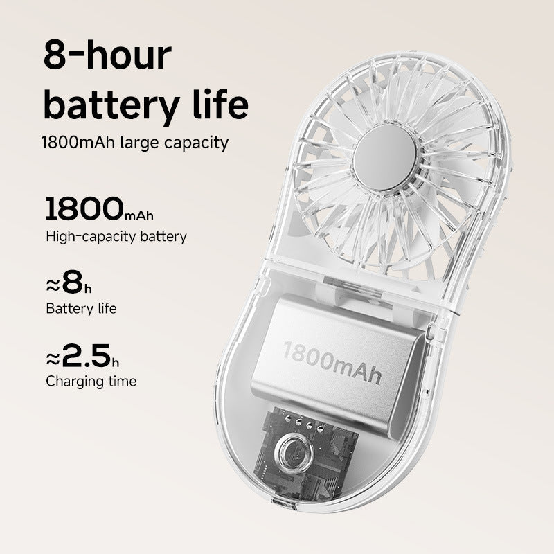 Portable Ladies Fan Compact Personal Cooling Fan with Mirror and Long Battery Life