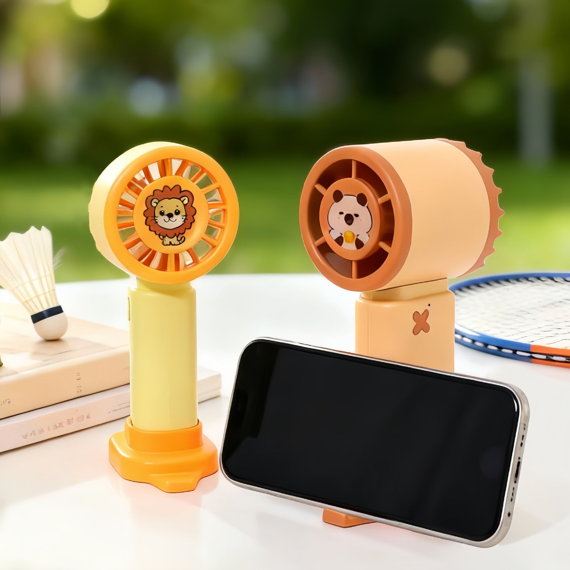 Portable Handheld Fan with Cute Bunny Design USB Rechargeable Lightweight Table Fan