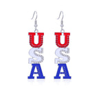 Women's Lightweight Star Earrings Enamel Flag Design Fishhook Closure Zinc Alloy