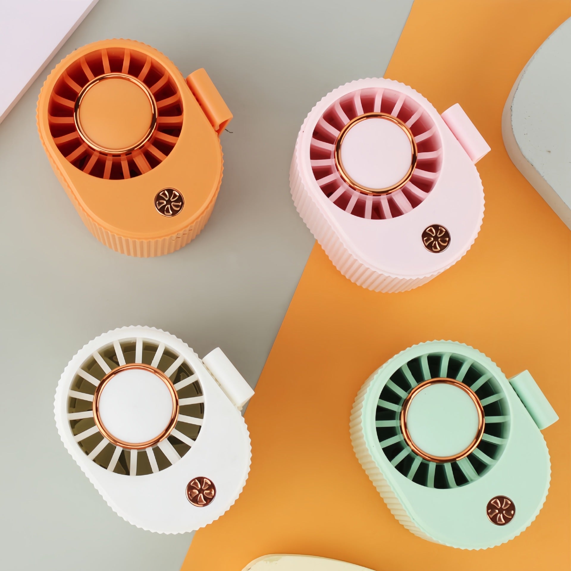 Women Portable Mini Fan USB Rechargeable Adjustable Tilt Compact Personal Cooling