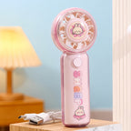 Portable Handheld Fan with Bear Design USB Rechargeable Lightweight Personal Fan