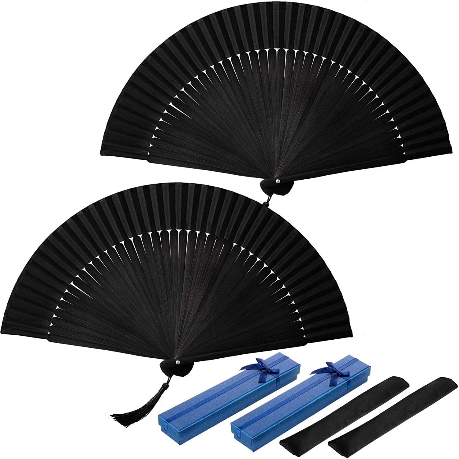 Elegant Women's Folding Fan High-Quality Durable Material with Carrying Bag
