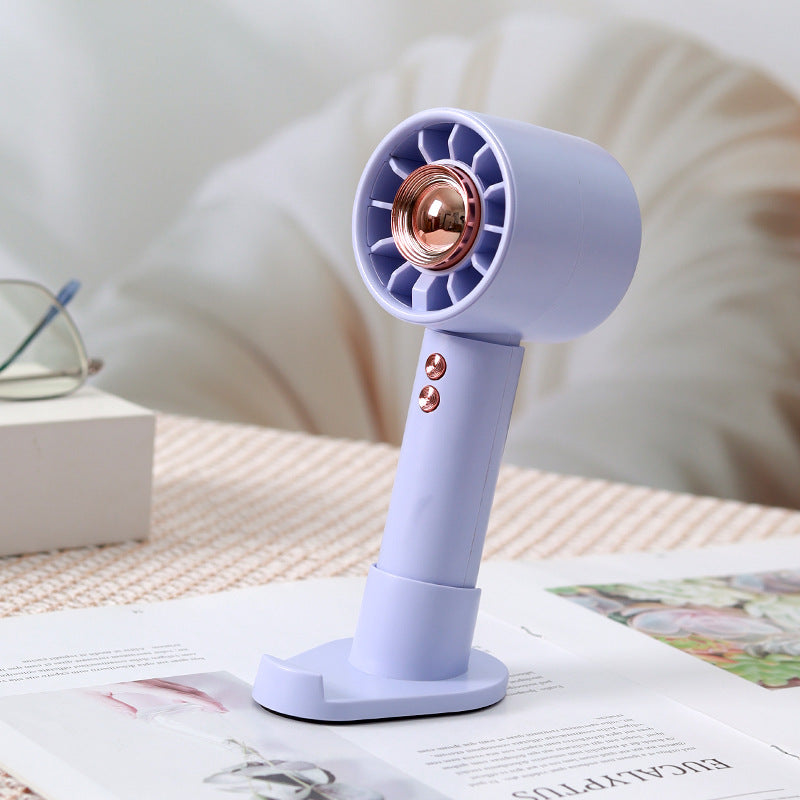 Portable Handheld Fan with Integrated Stand USB Rechargeable Compact Lightweight