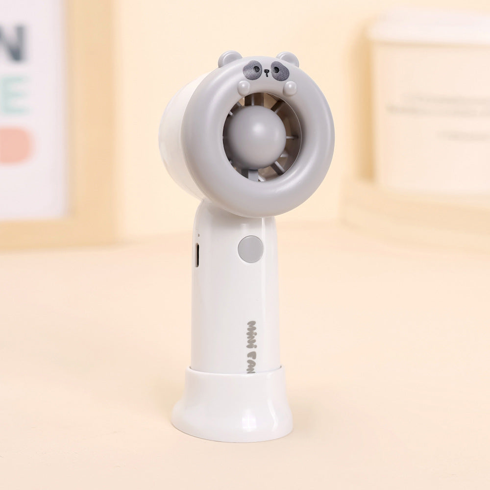Portable Handheld Cooling Fan USB Rechargeable Cartoon Design Adjustable Speed