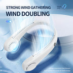 Portable Neck Fan Wireless USB Rechargeable Adjustable Speed for Women