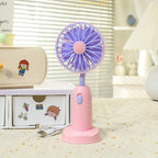 Portable Table Fan Flower Design USB Rechargeable Lightweight Personal Desk Fan