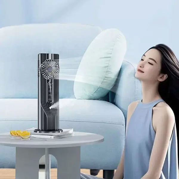 Rechargeable Vertical Desktop Fan with LED Display Touch Control Adjustable Tilt Base