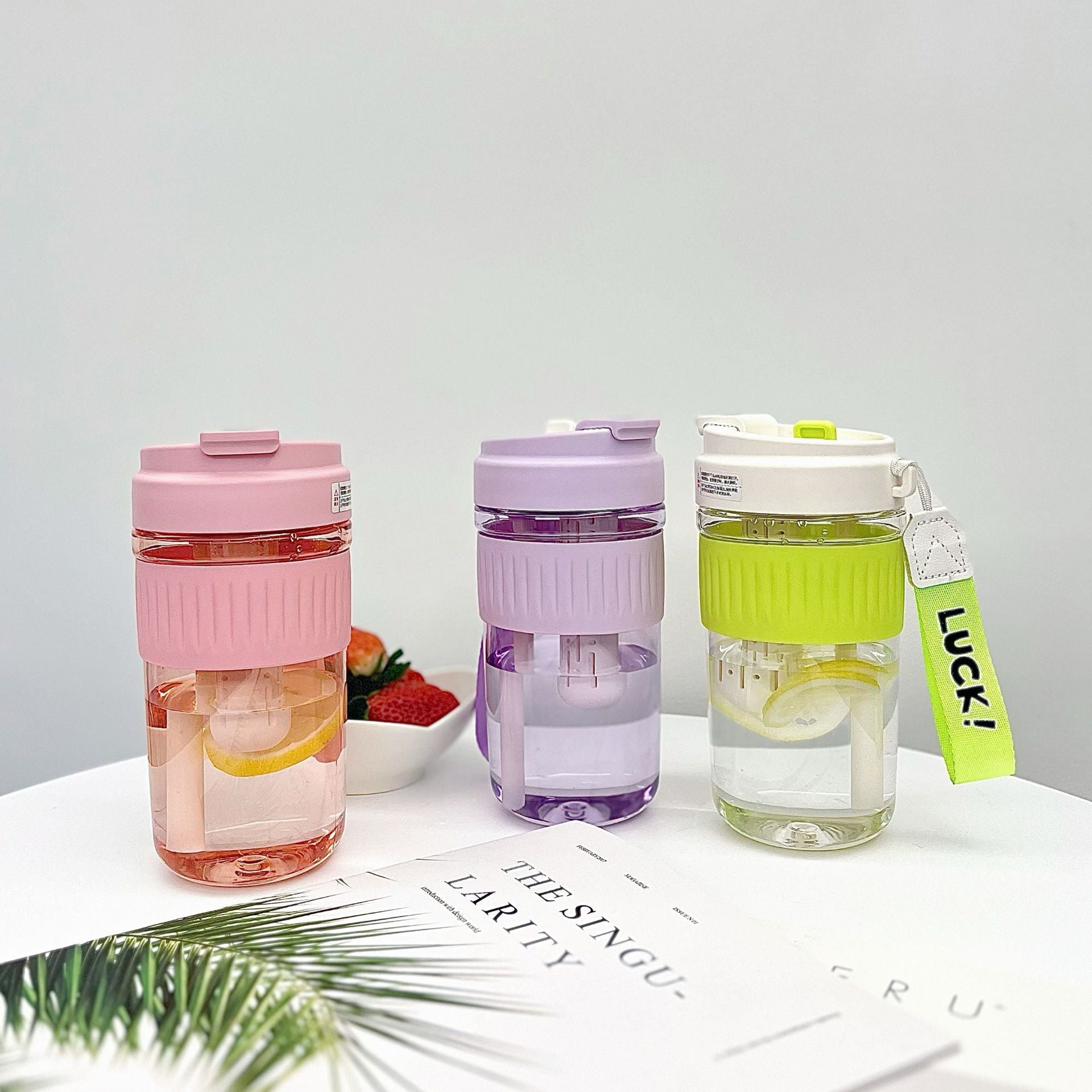 Women’s Insulated Water Bottle with Fruit Infuser Leak-Proof Lid Double-Walled Vacuum Flask