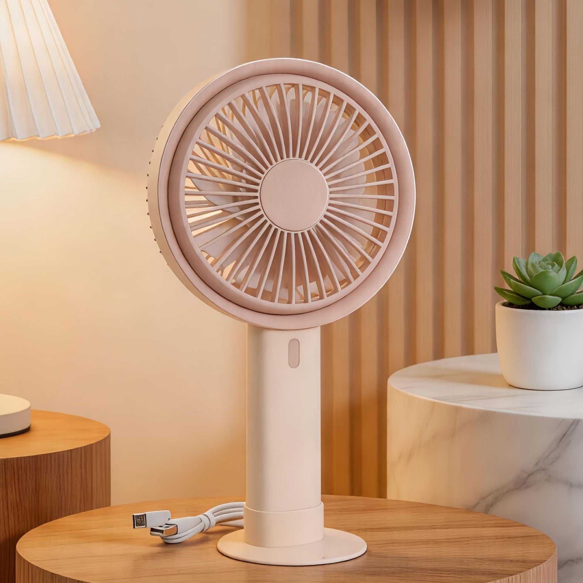 Portable Table Fan With USB Connection and Adjustable Tilt Quiet Compact Design