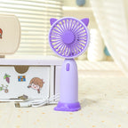 Portable Mini Handheld Fan for Women USB Rechargeable Quiet Operation Cute Cat Ears Design