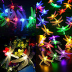 Outdoor Solar Dragonfly String Lights Waterproof Colorful LED Festival Party Decoration