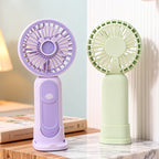 Compact USB Rechargeable Handheld Fan with Removable Stand Quiet Motor