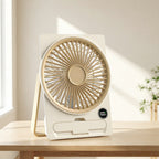 Ladies Table Fan Compact Quiet Operation Adjustable Tilt LED Display