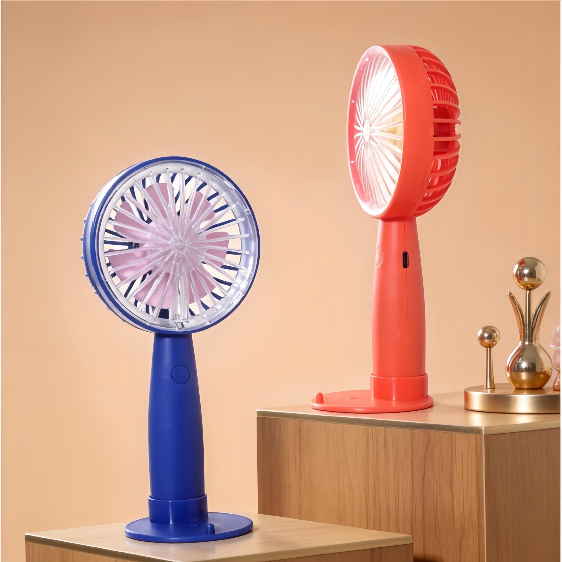 Portable USB Hand Fan for Women with Flexible Tilt and Ergonomic Handle Lightweight Personal Cooling Fan