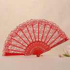 Ladies Lace Hand Fan Elegant Floral Pattern Lightweight Portable