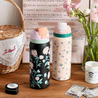 Insulated Water Bottle Double-Walled Leak-Proof Floral Design BPA-Free for Women