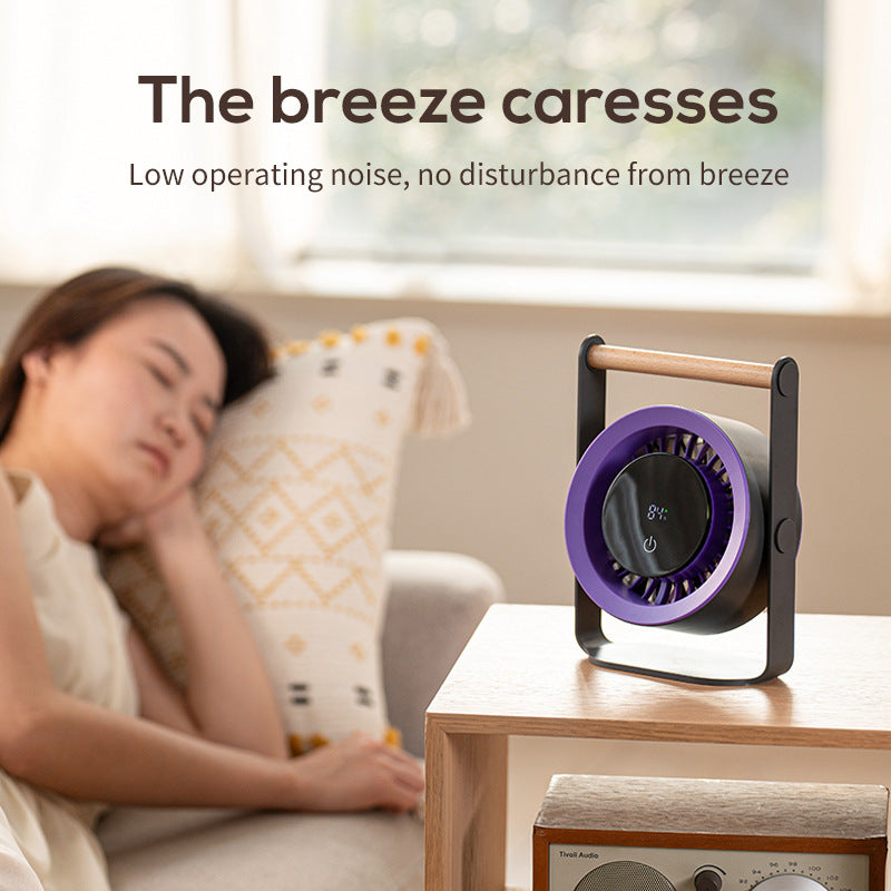 Portable Digital Fan with LED Display Quiet Operation Variable Speeds Lightweight Compact Design