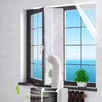 Window Ventilation Adapter Kit for Portable Air Conditioners with Zipper Fabric Panel and Adjustable Exhaust Cuff