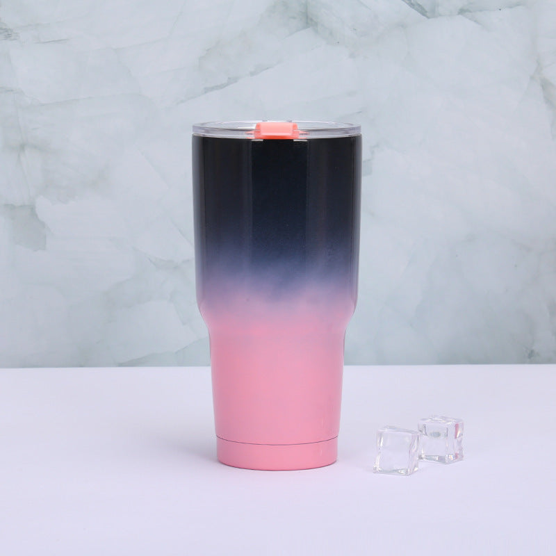 Unisex Insulated Stainless Steel Mug Double-Walled Leak-Proof Lid with Straw Durable Design