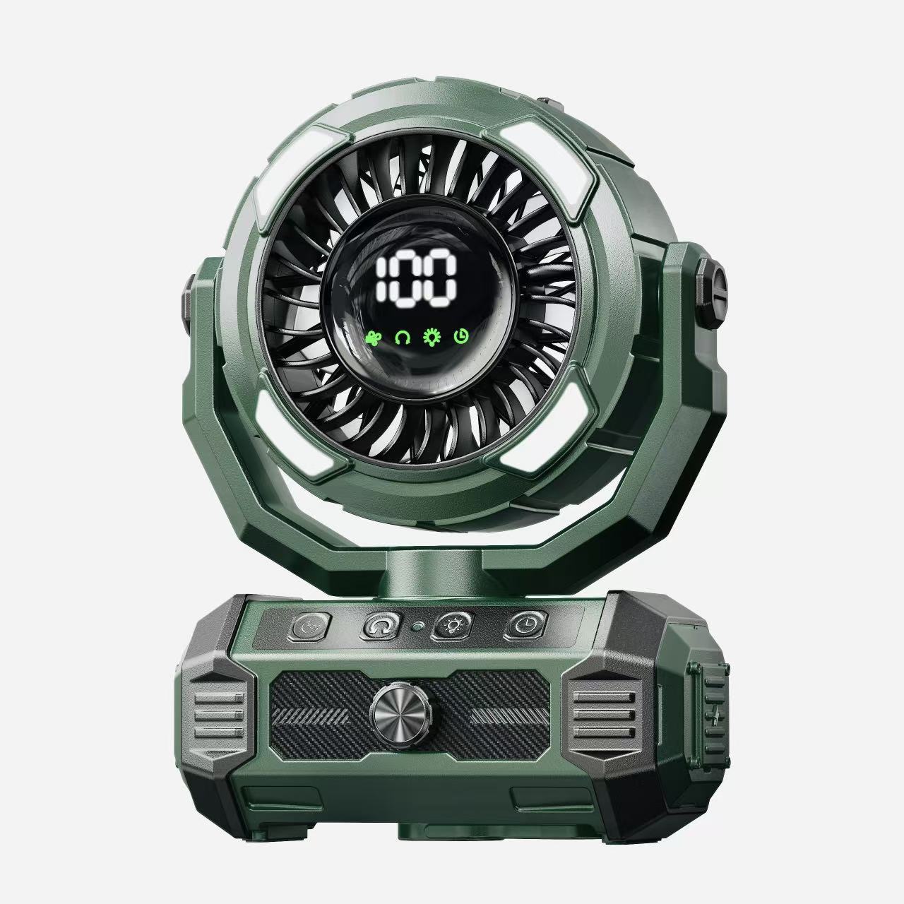 Rechargeable Outdoor Bladeless Fan Portable Quiet Battery-Powered with LED Display