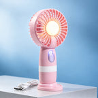 Portable USB Hand Fan with LED Lights Flexible Tilt Lightweight Personal Cooling Device