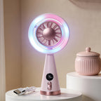 Portable Handheld Fan with USB Charging and Built-In Misting Spray Function Compact and Lightweight