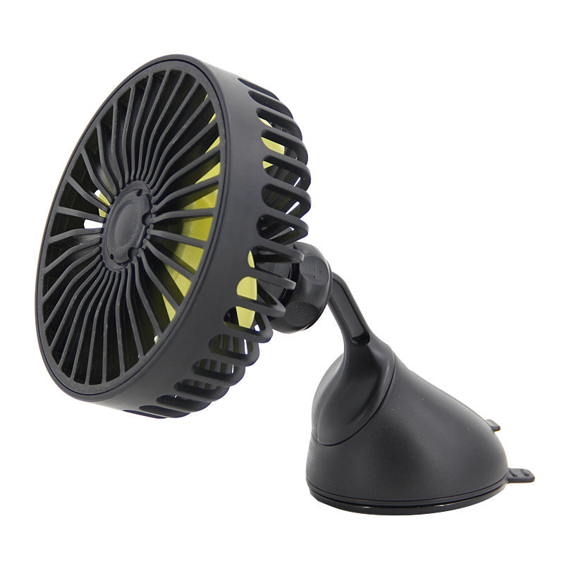 Adjustable Dual-Head Car Ventilation Fan with Flexible Mount for Vehicle Air Vents