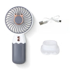 Harrow Women's Handheld Cooling Fan USB Rechargeable Portable 3-Speed with Ergonomic Handle and Base