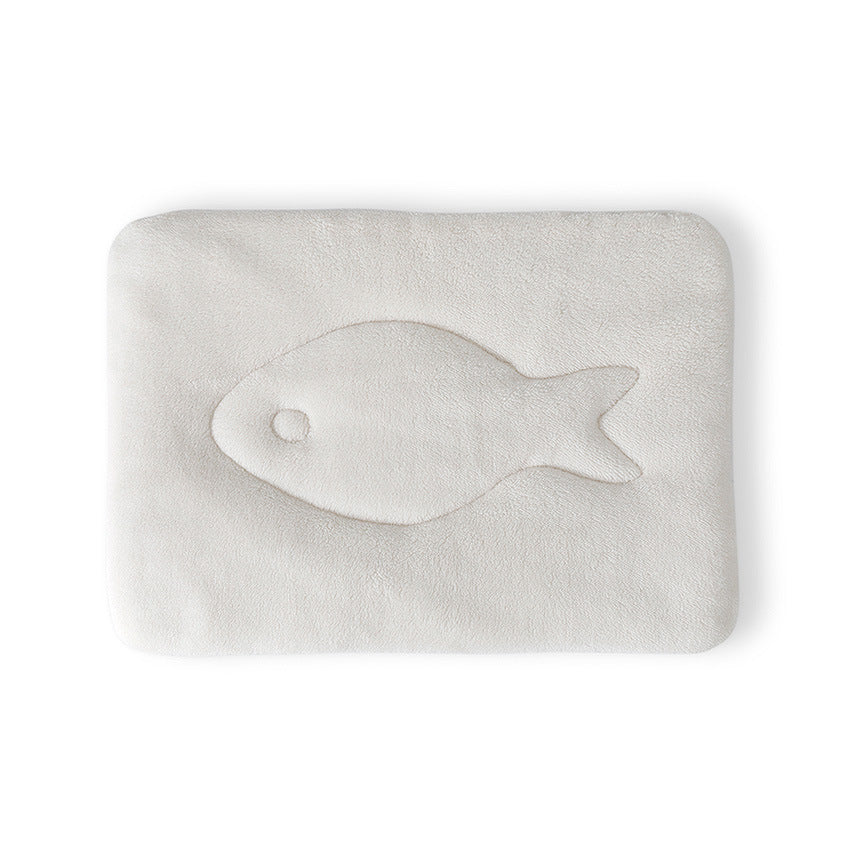 Harrow Soft Luxury Pet Bed Mat with Non-Slip Bottom and Embroidered Bone Pattern