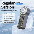 Portable High-Speed Handheld Fan with LED Display and Turbo Air Circulation