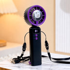 Portable USB Rechargeable Handheld Fan with Mist Function and Multiple Speeds