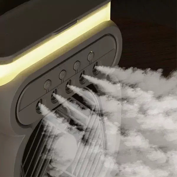 Portable Rechargeable Evaporative Desktop Air Cooler Fan with Leather Handle